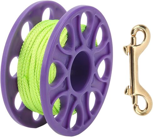 Lightweight Plastic Dive Reel with Fluorescent Green Line Copper -Ended P for Cave Technical Diving in Kuwait