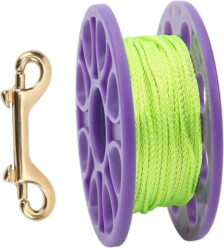 Lightweight Plastic Dive Reel with Fluorescent Green Line Copper -Ended P for Cave Technical Diving in Kuwait