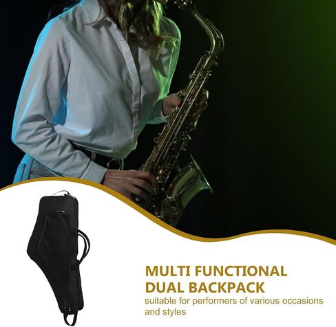 حقيبة ظهر Veemoon Alto Saxophone مضادة للماء ومضادة للصدمات بحزام مزدوج للموسيقيين، حافظة ساكسفون عالمية متوسطة الحجم مناسبة للسفر والأداء in Kuwait