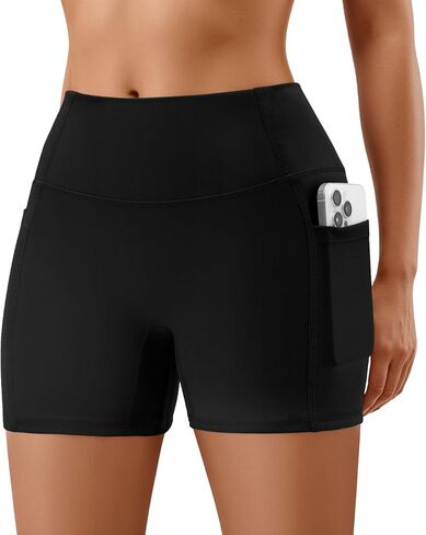شورت FireSwan للسيدات بدون درزات أمامية لراكبي الدراجات النارية، عالي الخصر من الألياف اللدنة، شورت اليوغا والتمارين الرياضية والجري، بجيوب in Kuwait