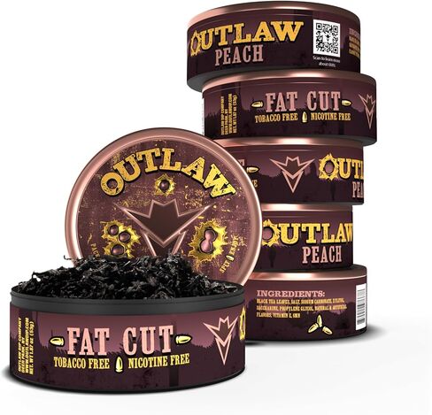 Outlaw Dip - Straight - Fat Cut - 6 Pack - Tobacco Free & Nicotine Free Chew in Kuwait