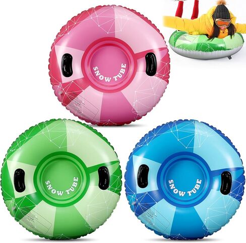 Sotiff 3 Pack Snow Tubes for Sledding 36'' Heavy Duty Inflatable Snow Sleds for Adults Winter Toys for Outdoor Sledding, Christmas Sleds Gift in Kuwait