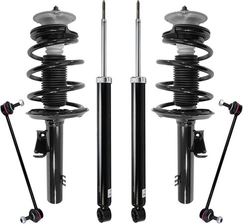 Detroit Axle - 6pc Suspension Kit for 2004-2010 BMW X3, 2 Front Struts with Coil Spring 2 Rear Shock Absorbers 2 Front Sway Bar End Links 2005 2006 2007 2008 2009 Replacement in Saudi Arabia
