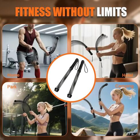 RunBaiNianCordless Battle Rope 2 Pack حبل تدريب ثقيل محمول لتمارين القلب والقوة HIIT معدات الصالة الرياضية المنزلية للرجال والنساء in Kuwait