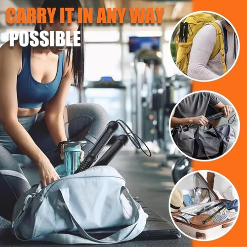 RunBaiNianCordless Battle Rope 2 Pack حبل تدريب ثقيل محمول لتمارين القلب والقوة HIIT معدات الصالة الرياضية المنزلية للرجال والنساء in Kuwait