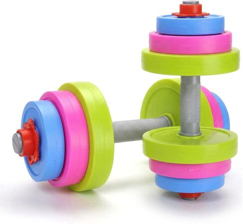 Kids Workout Dumbbell Weights Set - Toddler Toy Gym Equipment for Pretend Play Lifting, Exercise & Fitness - Adjustable Fill with Sand or Water in Saudi Arabia