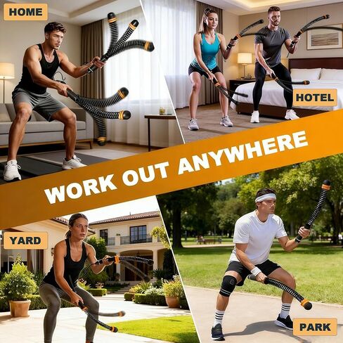 (2-Piece) Upgraded Cordless & Ropeless Battle Ropes with Bag & Gloves – Portable Home Gym Trainer for HIIT, Arm Toning, Cardio & Strength Training in Saudi Arabia