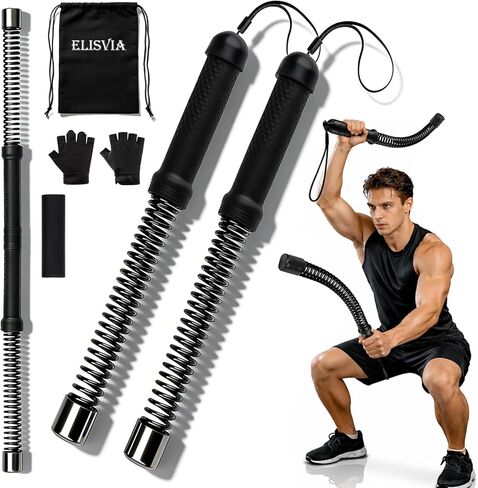 Portable Ropeless Battle Ropes, 2 in 1 Cordless Battle Ropes for Home Gym with Non-Slip Gloves, HIIT and Low-Impact Aerobic Training and Muscle Training for Men and Women in Saudi Arabia