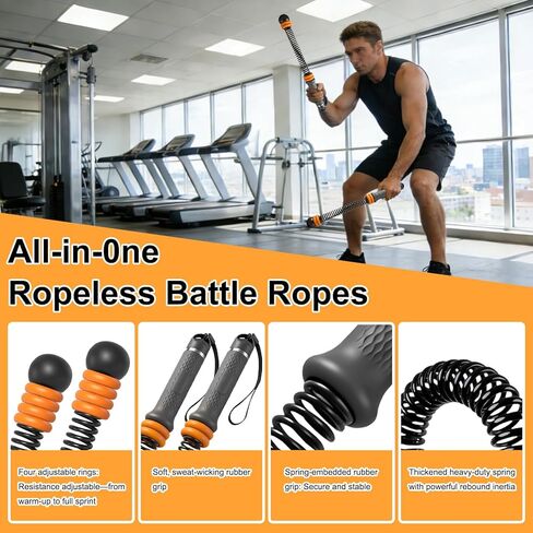 Ropeless Battle Ropes with Adjustable Weights Battle Ropes for Home Gym Exercise, Weighted Workout Equipment for Low-Impact, Strength & HIIT, for Men & Women in Saudi Arabia