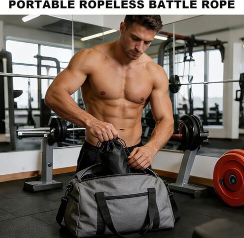 حبال معركة مرجحة بدون حبال، حبال معركة لاسلكية قابلة للتعديل لصالة الألعاب الرياضية المنزلية مع مقويات للقبضة، حبل تمرين للتمرين منخفض التأثير، القوة وHIIT، عصي حبل المعركة للرجال والنساء in Kuwait