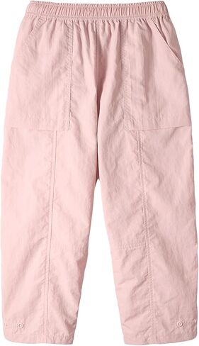 Miipat Girls Parachute Cargo Pants سريع الجفاف مقاوم للماء سروال برميل مرونة الخصر للأطفال المشي لمسافات طويلة الركض in Kuwait