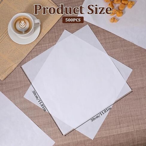 500 Pcs Sublimation Butcher Paper, 12 x 12 Inch Disposable Butcher Paper Sheets, Square Precut No Wax for Wrapping Meat, Heat Press in Saudi Arabia