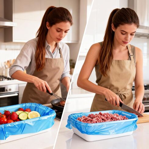 60 عبوة من بطانات اللحوم للاستعمال مرة واحدة، بطانات بلاستيكية من البولي إيثيلين بسمك 2.5 مل لمعالجة اللحوم وخلطها ونقلها، أكياس مسطحة مفتوحة مقاس 21 بوصة × 22 بوصة لسهولة التنظيف (أزرق) in Kuwait