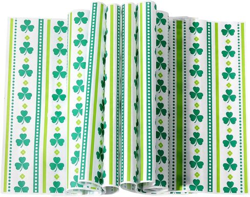 Honeydak 150 Pcs St. Patrick's Day Wax Paper Sheets Shamrock Clover Deli Tissue Paper Green Sandwich Wrapping Sheets Grease Resistant Fast Food Liners for BBQ Kitchen Party Supplies(Artsy Style) in Saudi Arabia