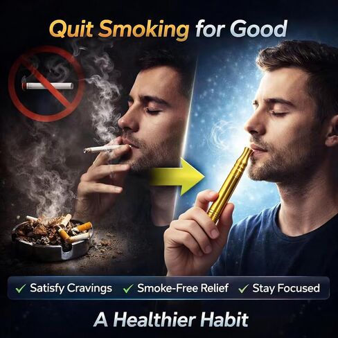 Smoking Cessation Treatments - Quit Bad Habit Air Device Built-in Filter Holder Fits Slim 12pcs Natural Flavor, Upgraded Version Smokeless Inhaler, Hand to Mouth Habit Support with Natural Scents in Kuwait