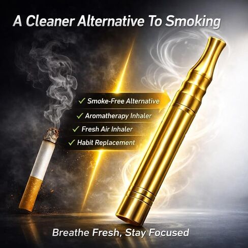 Smoking Cessation Treatments - Quit Bad Habit Air Device Built-in Filter Holder Fits Slim 12pcs Natural Flavor, Upgraded Version Smokeless Inhaler, Hand to Mouth Habit Support with Natural Scents in Kuwait