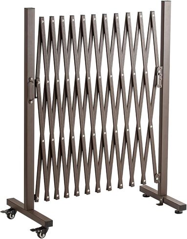 Extendable Aluminum Fence, Portable Barricade Gate with Casters, Max Expansion Size 201"×15.2"×40.6", Flexible Fence Mobile Barricade Safety Barrier, Pet Fence Gate Adjustable in Saudi Arabia