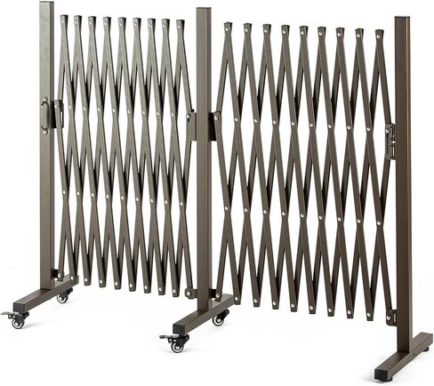 Extendable Aluminum Fence, Portable Barricade Gate with Casters, Max Expansion Size 201"×15.2"×40.6", Flexible Fence Mobile Barricade Safety Barrier, Pet Fence Gate Adjustable in Saudi Arabia