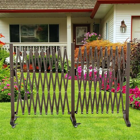 Extendable Aluminum Fence, Portable Barricade Gate with Casters, Max Expansion Size 201"×15.2"×40.6", Flexible Fence Mobile Barricade Safety Barrier, Pet Fence Gate Adjustable in Saudi Arabia