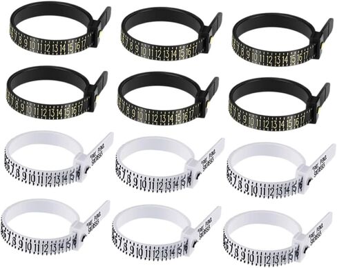 KALLORY 12pcs Ring Size Measuring Tools Set Portable Ring Gauge for Men and Women Accurate Sizer Measurer for Jewelry Making and Daily Use in Saudi Arabia