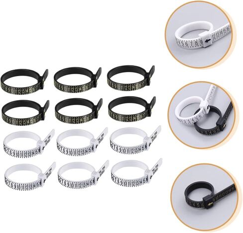 KALLORY 12pcs Ring Size Measuring Tools Set Portable Ring Gauge for Men and Women Accurate Sizer Measurer for Jewelry Making and Daily Use in Saudi Arabia