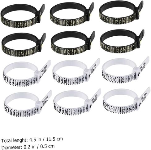 KALLORY 12pcs Ring Size Measuring Tools Set Portable Ring Gauge for Men and Women Accurate Sizer Measurer for Jewelry Making and Daily Use in Saudi Arabia