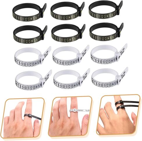 KALLORY 12pcs Ring Size Measuring Tools Set Portable Ring Gauge for Men and Women Accurate Sizer Measurer for Jewelry Making and Daily Use in Saudi Arabia