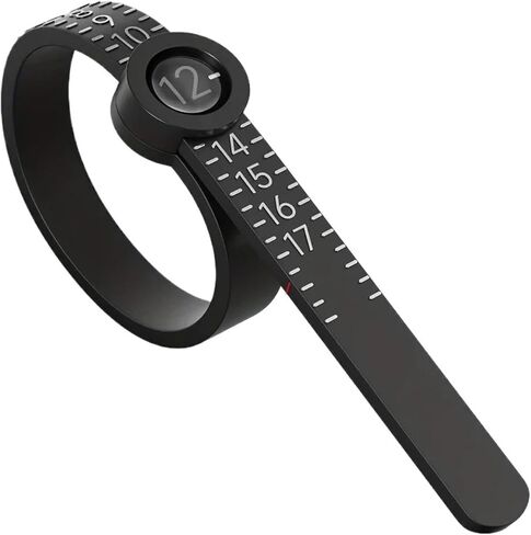 أداة قياس حلقة 1-17 قابلة للتعديل مع حلقة زجاجية مكبرة وشريط قياس قابل لإعادة الاستخدام ومسطرة ناعمة (وردي) in Kuwait