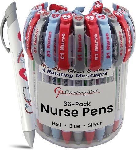 Greeting Pen Nurse Appreciation 6 Designs Rotating Message 6 Pen Set (36067) in Saudi Arabia