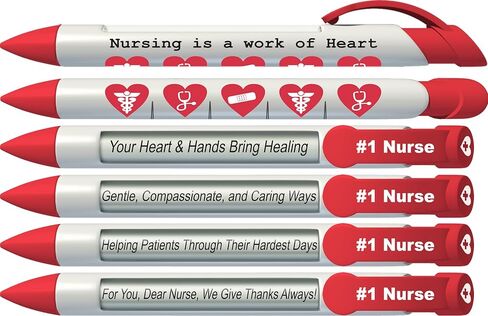 Greeting Pen Nurse Appreciation 6 Designs Rotating Message 6 Pen Set (36067) in Saudi Arabia