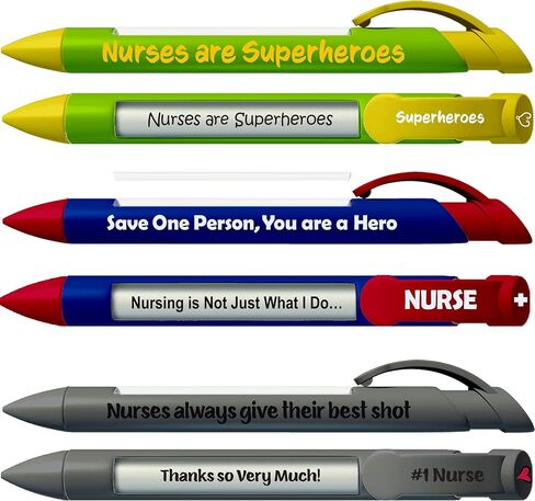 Greeting Pen Nurse Appreciation 6 Designs Rotating Message 6 Pen Set (36067) in Saudi Arabia
