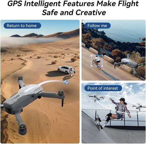 طائرة بدون طيار مع كاميرا 4K للبالغين - B16 GPS أقل من 250 جرام، محرك بدون فرشاة، طائرة رباعية RC خفيفة الوزن وقابلة للطي للمبتدئين، هدية عيد ميلاد، رحلة طويلة 50 دقيقة in Saudi Arabia