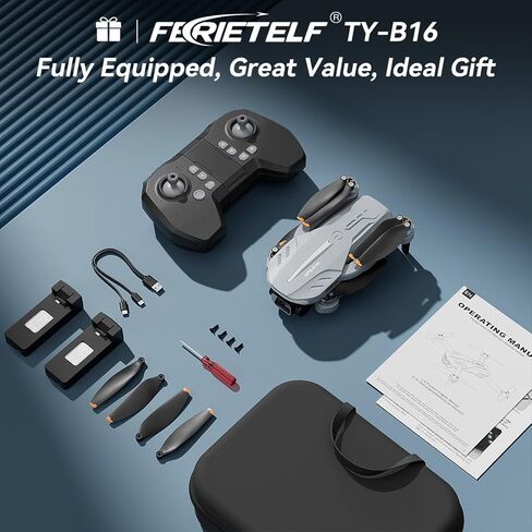 طائرة بدون طيار مع كاميرا 4K للبالغين - B16 GPS أقل من 250 جرام، محرك بدون فرشاة، طائرة رباعية RC خفيفة الوزن وقابلة للطي للمبتدئين، هدية عيد ميلاد، رحلة طويلة 50 دقيقة in Saudi Arabia