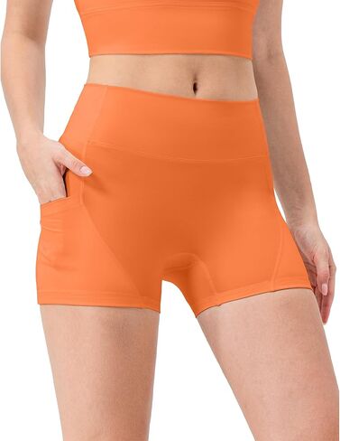 Biker Shorts Women with Pockets-High Waisted Yoga Spandex Shorts Running 4" Control Tummy Soft Workout Gym Shorts in Saudi Arabia