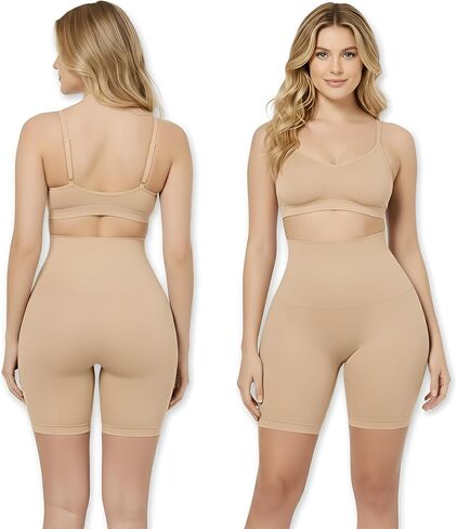 Grip Shapewear Shorts for Women – High Waisted Seamless Tummy Control, Stretchy Non-Slip Gym Shorts in Saudi Arabia