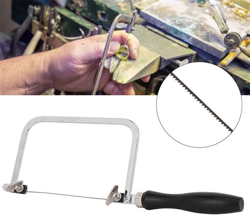 Metal Saw Jewelry Making Tool, Portable Saw Bow Jewelry Wire Carved Black U Shaped Handle Tool with 12 Blades for Jewelry Processing in Saudi Arabia