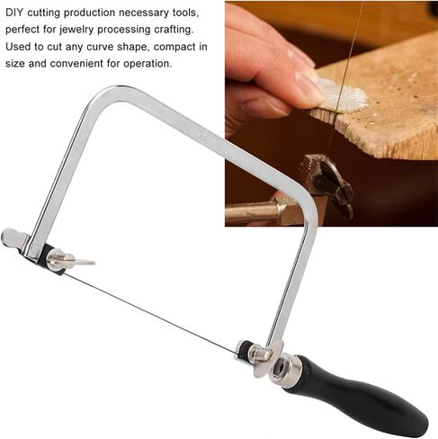 Metal Saw Jewelry Making Tool, Portable Saw Bow Jewelry Wire Carved Black U Shaped Handle Tool with 12 Blades for Jewelry Processing in Saudi Arabia