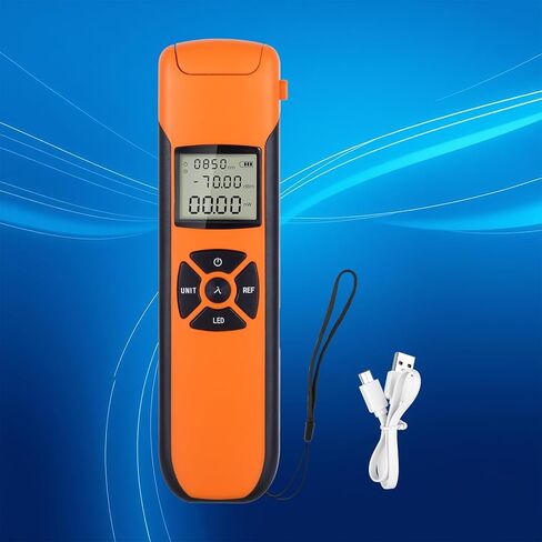 Rechargeable Optic Power Meter -70~+10 dBm Fiber Light Meter for Testing 9 Calibrated Wavelengths Compact Size (4.9in*1.3in), Continuous use for 20 Hours in Saudi Arabia