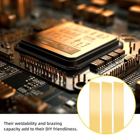 10PCS Brass Strip, 1" Width x 6" Length 0.004" Thickness Brass Shim Stock, Metal Shim Stock for Jewelry, Electrical, Industry in Kuwait