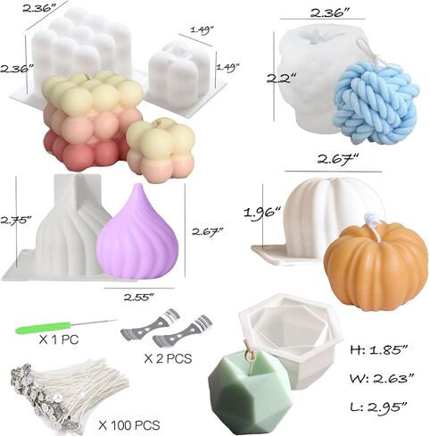 2 Pack Peony Candle Molds Set - Large & Medium Silicone Molds for Candle Making, 3D Flower Reusable Silicone Molds for Resin, Wax, Chocolate (Peony 2 Pack) in Kuwait