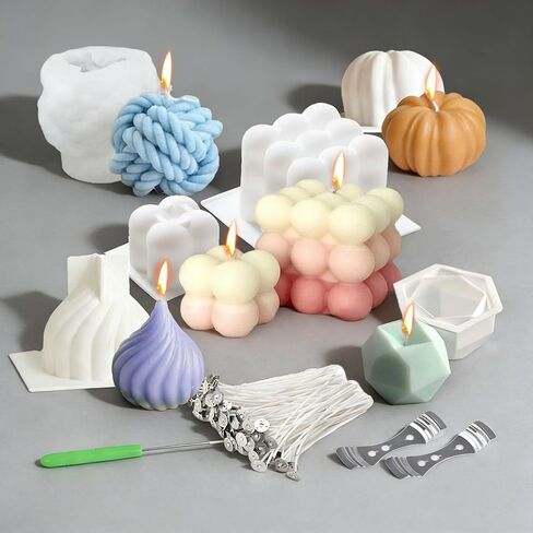 2 Pack Peony Candle Molds Set - Large & Medium Silicone Molds for Candle Making, 3D Flower Reusable Silicone Molds for Resin, Wax, Chocolate (Peony 2 Pack) in Kuwait