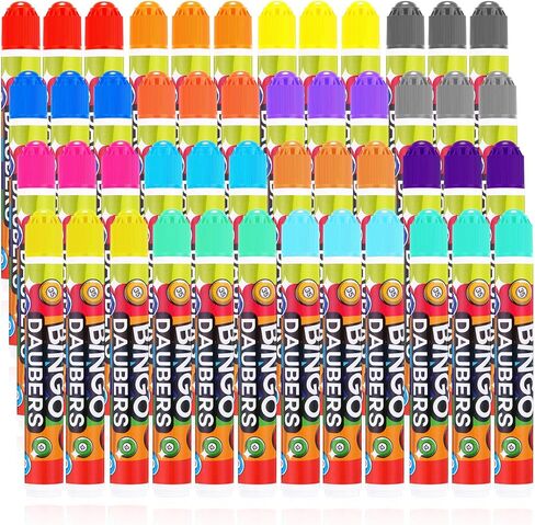 CRTIIN 80 Pack Dot Markers ، 16 ألوان متنوعة مجموعة Bingo Daubers ، 0.4 أوقية Bingo Supplies علامات الطلاء النقاط للفن والحرف الرسم مستلزمات الرسم فئة التلوين in Kuwait