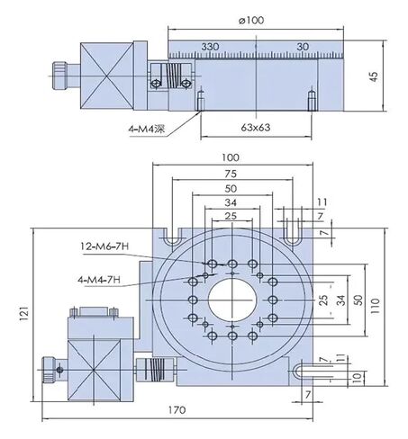 Electric Rotary Table PT-GD201, Angle Plate Indexing Plate, Size 100mm Bearing 45kg Transmission Ratio 180:1(Ratio 180 of 1) in Saudi Arabia