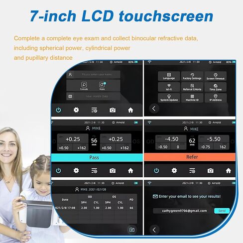 7" Touch Screen Ophthalmology Vision Screener, Precise Measurement Tool for Eye Testing, 98cm Measuring Distance, Essential Optic Equipment for Eye Care Professionals in Saudi Arabia