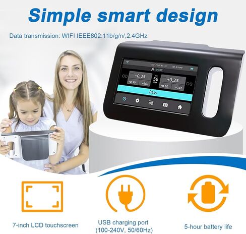 7" Touch Screen Ophthalmology Vision Screener, Precise Measurement Tool for Eye Testing, 98cm Measuring Distance, Essential Optic Equipment for Eye Care Professionals in Saudi Arabia