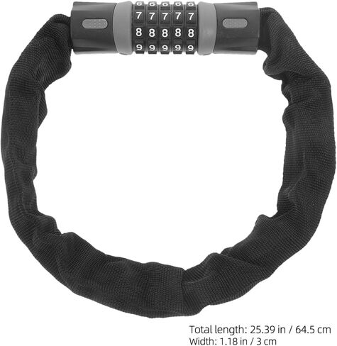 Heavy Duty Bike Chain Lock with Password Combination and Keys Multi-Function Anti-Theft Bicycle Security Lock for Bikes Motorcycles Helmets and Outdoor Gear 25.39 Inch Durable Chain in Saudi Arabia