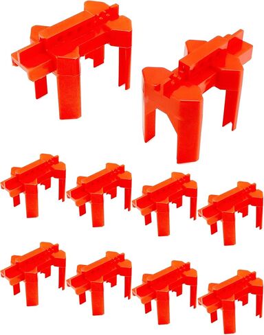 QWORK Small Ball Valve Lockout, 10 Pack Adjustable Ball Valve Lockout Device, for 1/2"-2-1/2" Outside Pipe Diameter, Industrial Faucet Handle Locks, Red in Kuwait