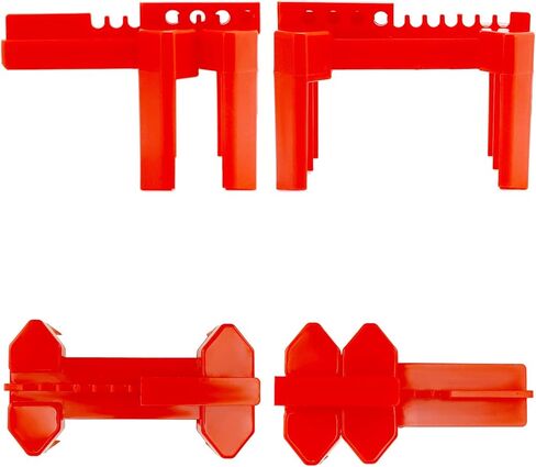 QWORK Small Ball Valve Lockout, 10 Pack Adjustable Ball Valve Lockout Device, for 1/2"-2-1/2" Outside Pipe Diameter, Industrial Faucet Handle Locks, Red in Kuwait