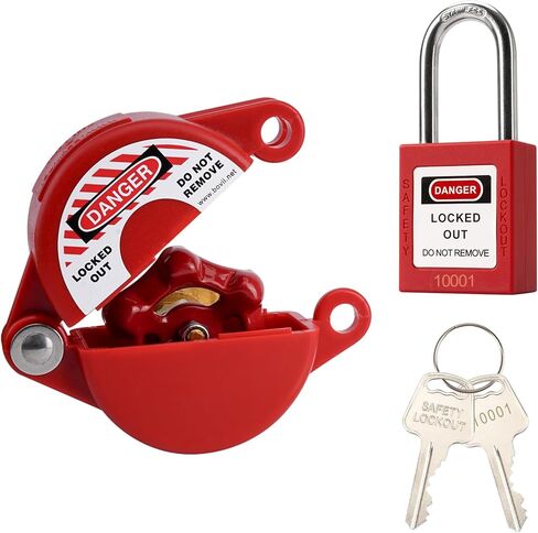 قفل صمام البوابة وقفل الأمان النحاسي الأساسي، جهاز القفل، طقم قفل مقبض الصنبور الخارجي لمريلة خرطوم الهواء الطلق، خزان البروبان، مناسب لمقبض صمام بوابة قطر 1 إلى 2-1/2 بوصة in Kuwait