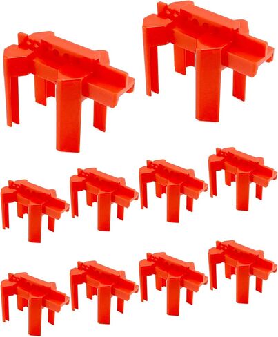 QWORK Small Ball Valve Lockout, 10 Pack Adjustable Ball Valve Lockout Device, for 1/2"-2-1/2" Outside Pipe Diameter, Industrial Faucet Handle Locks, Red in Kuwait